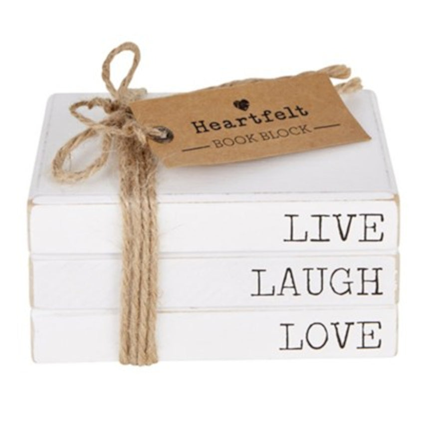 Live, Laugh Love Stacked Book Block