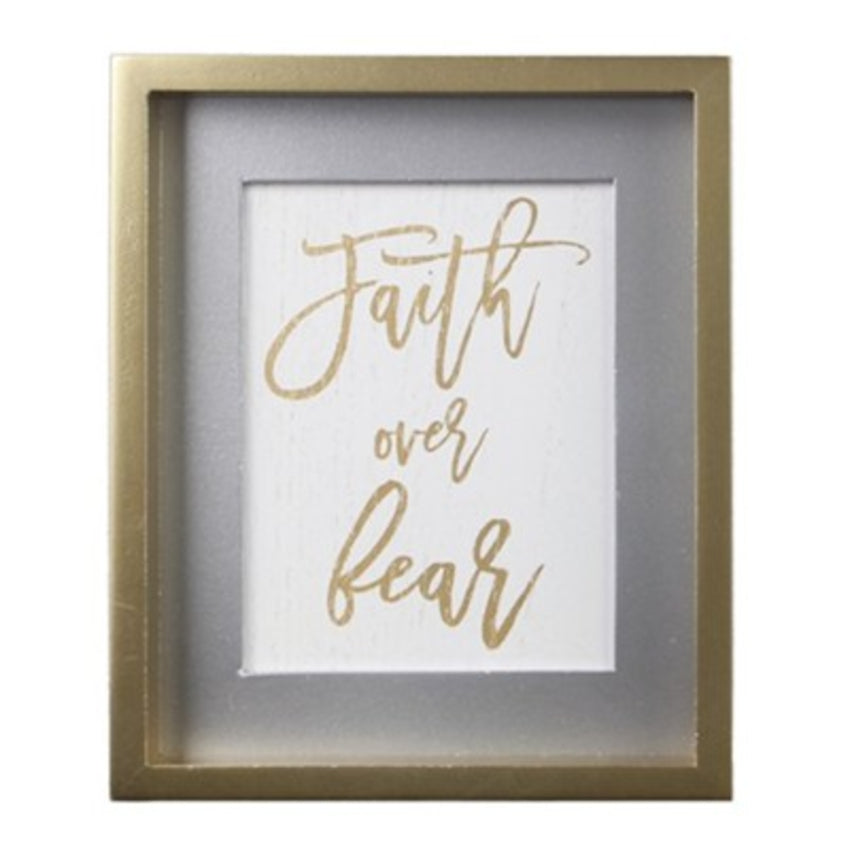 Faith Over Fear Wooden Sign