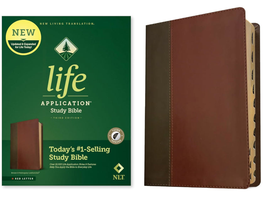 NLT Life Application Study Bible 3rd Ed, LeatherLike, Brown/Mahogany