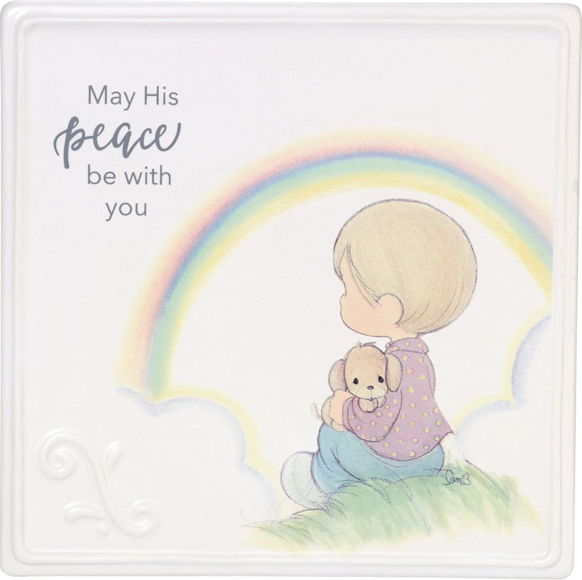 May His Peace Be With You | Boy With Rainbow Plaque