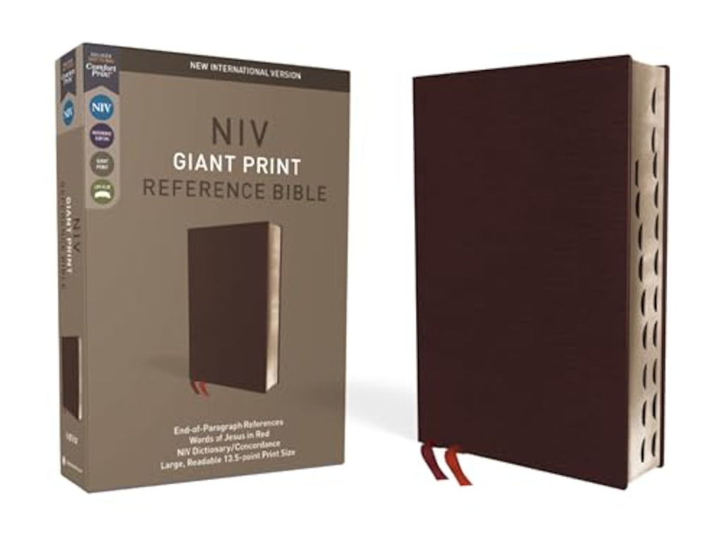 NIV Reference Bible, Giant Print, Bonded Leather, Burgundy