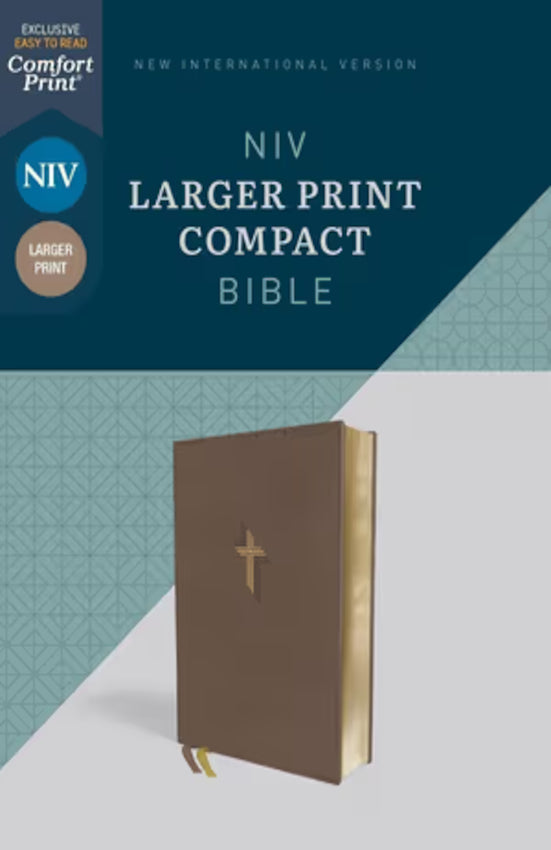 NIV Larger Print Compact Bible, Leathersoft, Brown