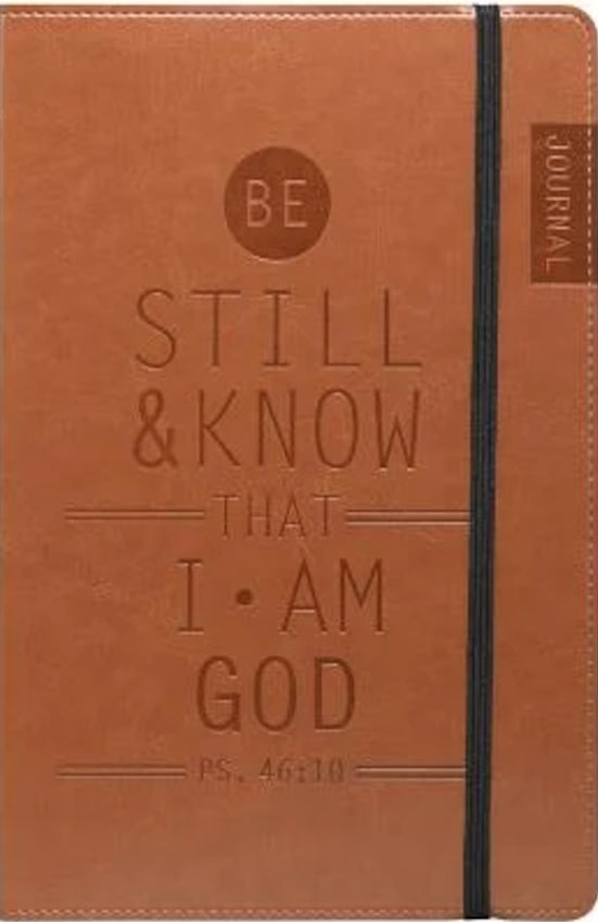 Be Still and Know Tan Faux Leather Journal