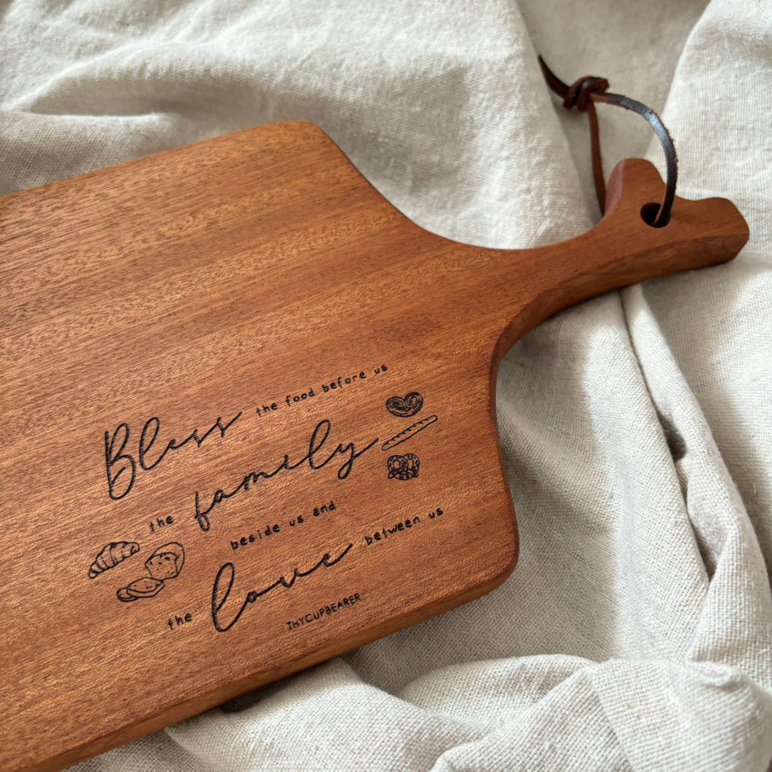 Bless The Food Before Us | Wooden Cheese Board