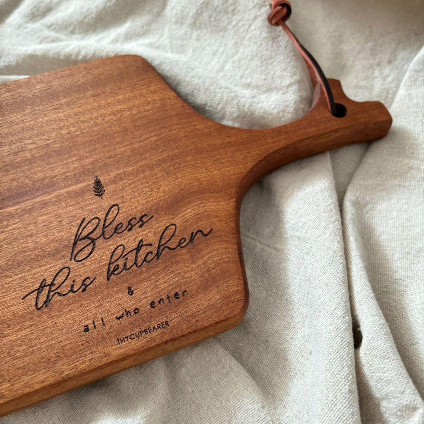 Bless This Kitchen | Wooden Cheese Board