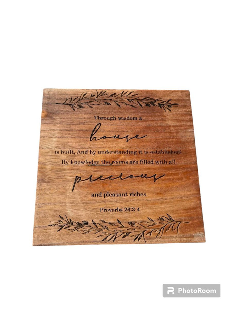 Through Wisdom A House Is Built | Wooden Board