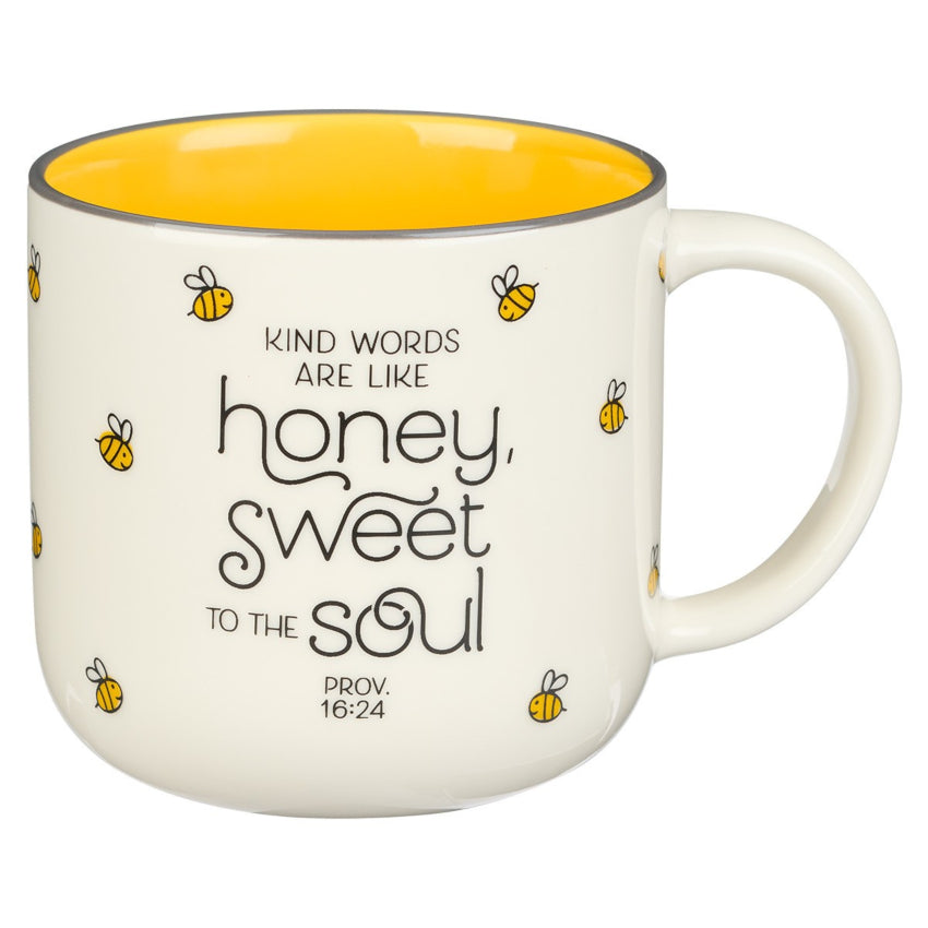 Honey Bee, Sweet Soul, White & Yellow | Ceramic Mug