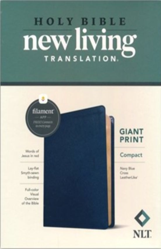 NLT Compact Giant Print Bible Filament Ed Navy